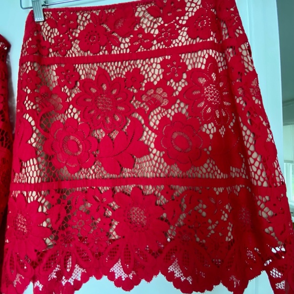 Red Lace 2 Piece Set For Love & Lemons Small - Picture 2 of 12